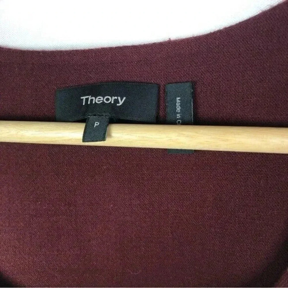 Theory Kestel Saxton Sumac Red Scoop Neck A-Line Virgin Wool Mini Dress P/0 - Picture 5 of 6